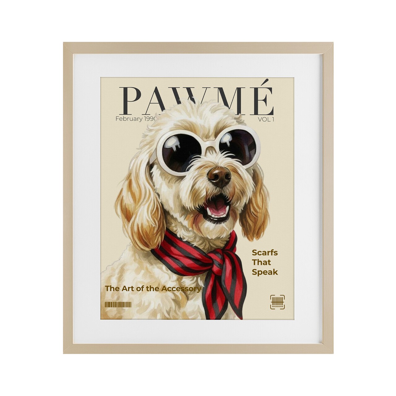 Stupell Industries Pawme Dog Fashion Magazine Framed Print Under Glass, design by A Barefoot Stylist